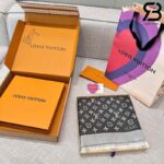 Khăn Choàng LV Monogram Denim Shawl Black Đen Best Quality
