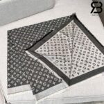 Khăn Choàng LV Monogram Denim Shawl Black Đen Best Quality