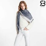 Khăn Choàng LV Monogram Denim Shawl Blue Xanh Dương Best Quality