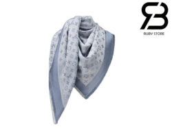 Khăn Choàng LV Monogram Denim Shawl Light Blue Xanh Dương Best Quality