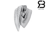 Khăn Choàng LV Monogram Denim Shawl Pearl Gray Xám Best Quality