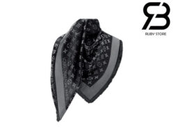 Khăn Choàng LV Monogram Shine Shawl Black Đen Best Quality