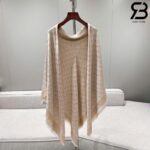 Khăn Choàng LV Monogram Shine Shawl Blanc White Trắng Best Quality