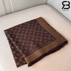 Khăn Choàng LV Monogram Shine Shawl Brown Nâu Best Quality