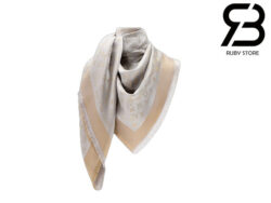 Khăn Choàng LV Monogram Shine Shawl Greige Beige Xám Kem Best Quality