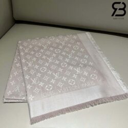 Khăn Choàng LV Monogram Shine Shawl Greige Kem Best Quality
