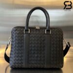 Cặp Bottega Veneta Slim Intrecciato Briefcase Black Đen 36CM Best Ý