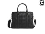 Cặp Bottega Veneta Slim Intrecciato Briefcase Black Đen 36CM Best Ý