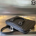 Cặp Bottega Veneta Slim Intrecciato Briefcase Black Đen 36CM Best Ý