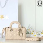 Túi Dior Mini Lady D-Joy Beige Da Cừu 19CM Màu Kem Best Quality