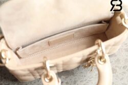 Túi Dior Mini Lady D-Joy Beige Da Cừu 19CM Màu Kem Best Quality