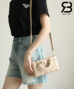 Túi Dior Mini Lady D-Joy Beige Da Cừu 19CM Màu Kem Best Quality