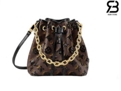 Túi LV Ski Néonoé BB Monogram Đính Kim Sa Nâu Best Quality