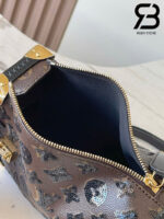 Túi LV Ski Side Trunk MM Monogram Đính Kim Sa Nâu Best Quality