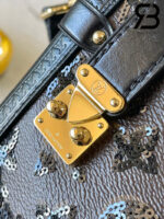 Túi LV Ski Side Trunk MM Monogram Đính Kim Sa Nâu Best Quality