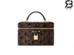Túi LV Vanity Chain Pouch Monogram Đính Kim Sa Màu Nâu Best Quality