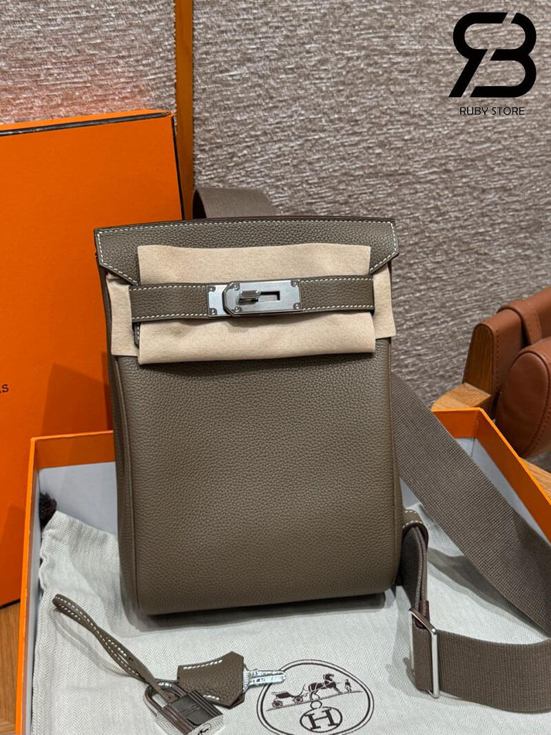Balo Hermes Hac A Dos PM Backpack Étoupe Togo Màu Kem Best Quality