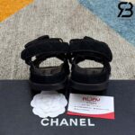 Dép Chanel Quilted Sandal Black Velvet Đen Best Deal