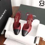 Giày Cao Gót Chanel Slingback Cap Toe Lamskin 7CM Best Quality