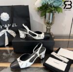 Giày Cao Gót Chanel Slingback Cap Toe Lamskin 7CM Best Quality