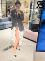 Giày Cao Gót Chanel Slingback Cap Toe Lamskin 7CM Best Quality