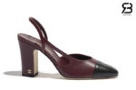 Giày Cao Gót Chanel Slingback Cap Toe Lamskin 7CM Best Quality