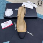 Giày Cao Gót Chanel Slingback Goatskin Grosgrain 7CM Best Quality