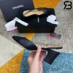Giày Cao Gót Chanel Slingback Goatskin Grosgrain Black Beige Đen Kem Best Quality