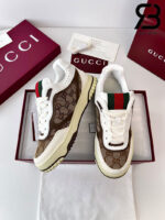 Giày Gucci Re-Web Sneaker White Beige Brown Trắng Kem Nâu Best Quality