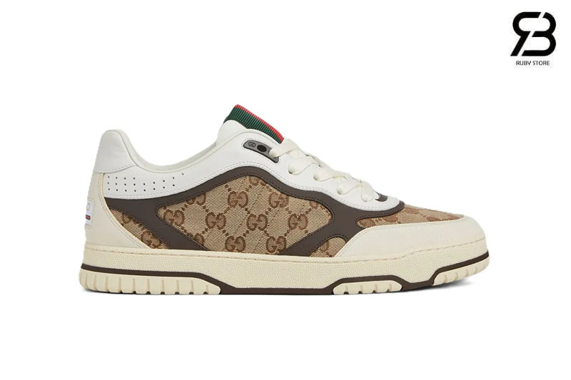 Giày Gucci Re-Web Sneaker White Beige Brown Trắng Kem Nâu Best Quality
