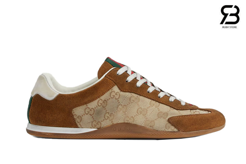 Giày Gucci Shift Sneaker Beige Brown GG Canvas Kem Nâu Best Quality