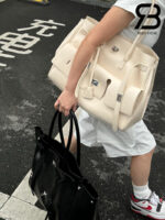Túi Balenciaga Bel Air Medium Carry All Bag Size 37 Neutral Calfskin Trắng Best Da Ý