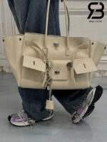 Túi Balenciaga Bel Air Medium Carry All Bag Size 37 Neutral Calfskin Trắng Best Da Ý