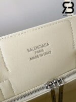 Túi Balenciaga Bel Air Small Carry All Bag Size 30 Neutral Trắng Da Calfskin SHW Best Ý