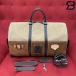 Túi LV Keepall Bandoulière 50 Pharrell Williams M26127 Tan Brown Suede Best Quality