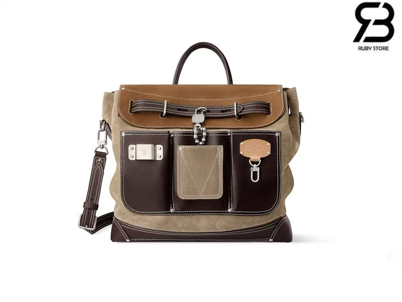 Túi LV Steamer 40 Bag Pharrell Williams M26019 Tan Brown Suede Best Quality