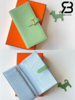 Ví Hermes Bearn Long Wallet Green Blue Xanh Lá GHW Best Pháp