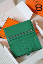Ví Hermes Bearn Long Wallet Green Xanh Lá GHW Best Pháp