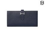 Ví Hermes Bearn Long Wallet Xanh Navy GHW Best Pháp