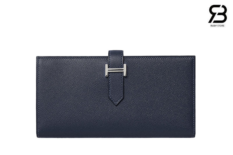 Ví Hermes Bearn Long Wallet Xanh Navy GHW Best Pháp