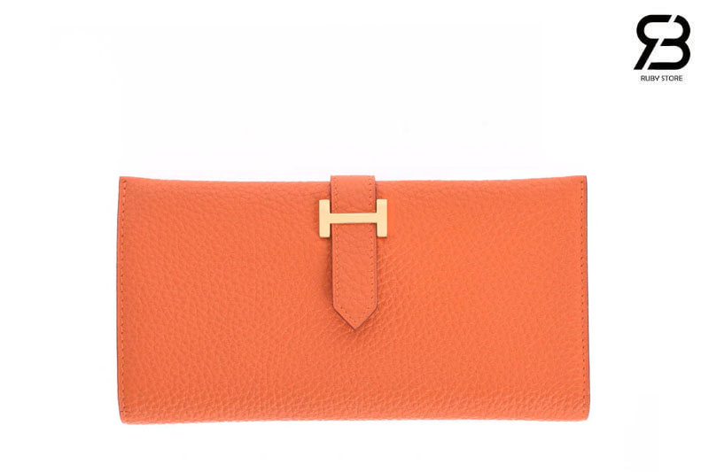 Ví Hermes Bearn Long Wallet Orange Cam Da Togo Best Pháp