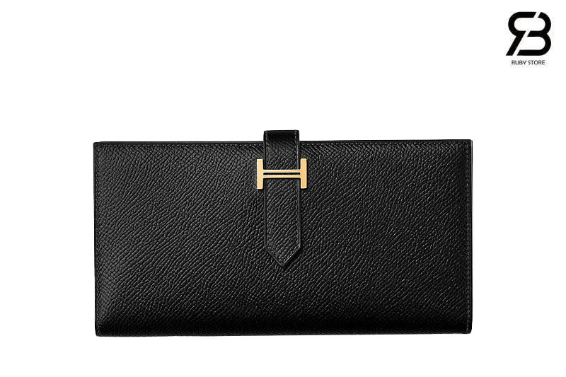 Ví Hermes Bearn Long Wallet Vert Bosphore Black Đen GHW Best Pháp