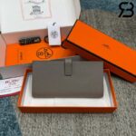 Ví Hermes Bearn Long Wallet Vert Bosphore Grey Xám GHW Best Pháp