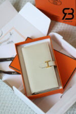 Ví Hermes Bearn Long Wallet White Trắng GHW Best Pháp