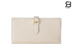 Ví Hermes Bearn Long Wallet White Trắng GHW Best Pháp