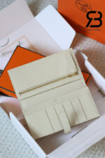 Ví Hermes Bearn Long Wallet White Trắng GHW Best Pháp