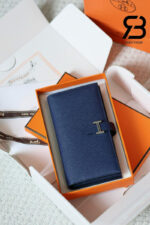 Ví Hermes Bearn Long Wallet Xanh Navy GHW Best Pháp