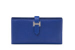 Ví Hermes Bearn Long Wallet Blue Xanh Dương GHW Best Pháp