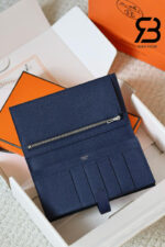Ví Hermes Bearn Long Wallet Xanh Navy GHW Best Pháp