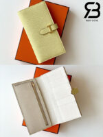 Ví Hermes Bearn Long Wallet Yellow Beige Vàng Kem GHW Best Pháp